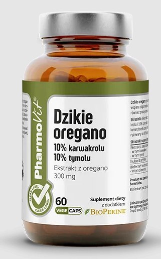 DZIKIE OREGANO EKSTRAKT (300 mg) BEZGLUTENOWY 60 KAPSUŁEK - PHARMOVIT (CLEAN LABEL)