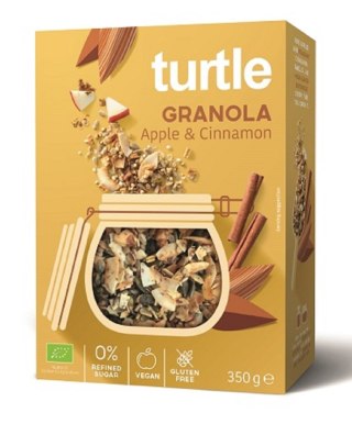 GRANOLA JABŁKO - CYNAMON BEZGLUTENOWA BIO 350 g - TURTLE