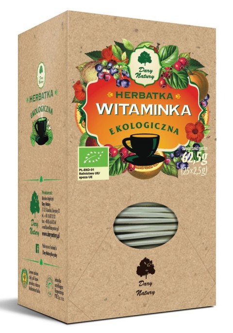 HERBATKA WITAMINKA BIO (25 x 2,5 g) 62,5 g - DARY NATURY HERBATKA WITAMINKA BIO (25 x 2,5 g) 62,5 g - DARY NATURY
