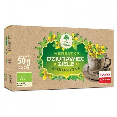 HERBATKA ZIELE DZIURAWCA BIO (25 x 2 g) 50 g - DARY NATURY HERBATKA ZIELE DZIURAWCA BIO (25 x 2 g) 50 g - DARY NATURY