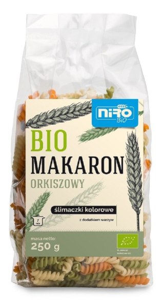 MAKARON (ORKISZOWY TRÓJKOLOROWY) ŚLIMACZKI BIO 250 g - NIRO