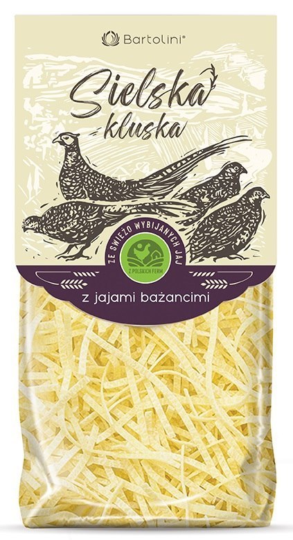 MAKARON (Z JAJ BAŻANCICH) KRAJANKA BIO 250 g - BARTOLINI (SIELSKA KLUSKA)