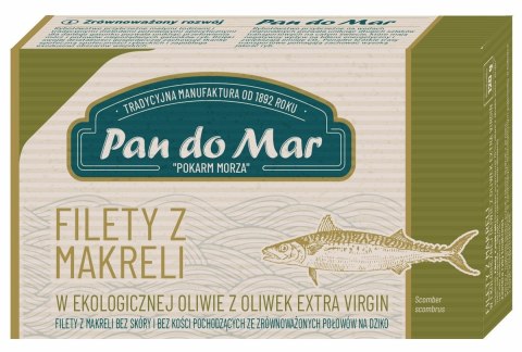 MAKRELA FILETY W BIO OLIWIE Z OLIWEK EXTRA VIRGIN 120 g - PAN DO MAR