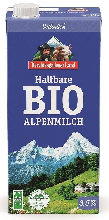 MLEKO ALPEJSKIE UHT (min. 3,5 % TŁUSZCZU) BIO 1 L - BERCHTESGADENER LAND MLEKO ALPEJSKIE UHT (min. 3,5 % TŁUSZCZU) BIO 1 L - BERCHTESGADENER LAND