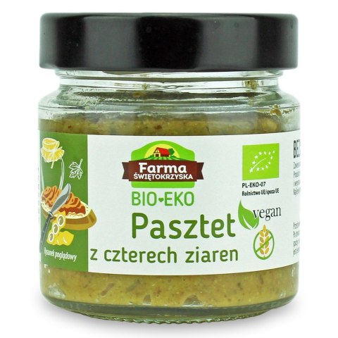 PASZTET WEGAŃSKI Z CZTERECH ZIAREN BEZGLUTENOWY BIO 160 g - FARMA ŚWIĘTOKRZYSKA PASZTET WEGAŃSKI Z CZTERECH ZIAREN BEZGLUTENOWY BIO 160 g - FARMA ŚWIĘTOKRZYSKA