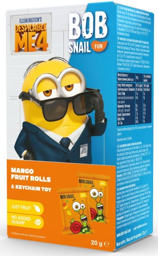 PRZEKĄSKA EAT & PLAY MANGO Z BRELOKIEM MINIONKI BEZGLUTENOWA 20 g - BOB SNAIL