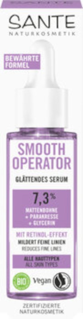 SERUM DO TWARZY WYGŁADZAJĄCE Z EFEKTEM RETINOLU 7,3 % - VIGNA ACONITIFOLIA, PARAKRES I GLICERYNA ECO 30 ml - SANTE SERUM DO TWARZY WYGŁADZAJĄCE Z EFEKTEM RETINOLU 7,3 % - VIGNA ACONITIFOLIA, PARAKRES I GLICERYNA ECO 30 ml - SANTE
