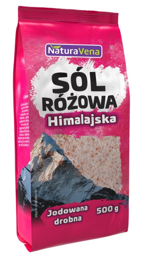 SÓL HIMALAJSKA RÓŻOWA DROBNO MIELONA JODOWANA 500 g - NATURAVENA SÓL HIMALAJSKA RÓŻOWA DROBNO MIELONA JODOWANA 500 g - NATURAVENA