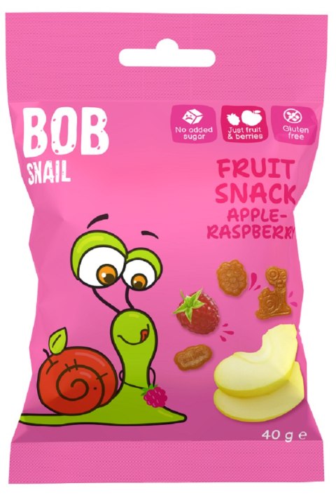 ŻELKI JABŁKO - MALINA BEZ DODATKU CUKRÓW BEZGLUTENOWA 40 g - BOB SNAIL