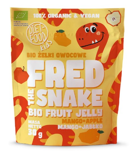 ŻELKI MANGO - JABŁKO BIO 30 g - DIET-FOOD (FRED THE SNAKE)