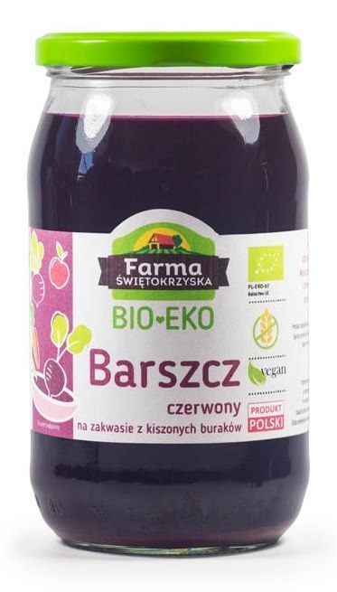 BARSZCZ CZERWONY NA ZAKWASIE Z BURAKÓW KISZONYCH BEZGLUTENOWY BIO 720 ml (SŁOIK) - FARMA ŚWIĘTOKRZYSKA