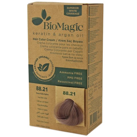 FARBA DO WŁOSÓW MROŹNA KAWA Z MLEKIEM (88.21) 250 g - BIOMAGIC FARBA DO WŁOSÓW MROŹNA KAWA Z MLEKIEM (88.21) 250 g - BIOMAGIC