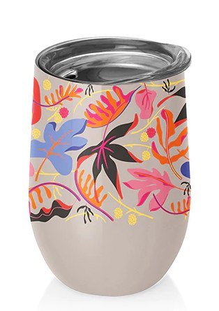KUBEK TERMICZNY Z POKRYWKĄ SEKRETNY OGRÓD 420 ml - CHIC-MIC
