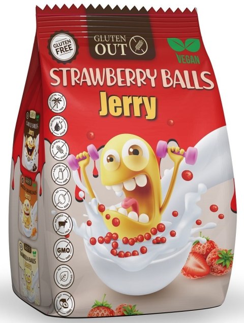 KULKI ZBOŻOWE TRUSKAWKOWE BEZGLUTENOWE 375 g - JERRY GLUTEN OUT KULKI ZBOŻOWE TRUSKAWKOWE BEZGLUTENOWE 375 g - JERRY GLUTEN OUT