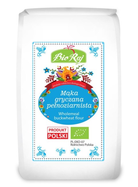 MĄKA GRYCZANA PEŁNOZIARNISTA BIO (POLSKA) 600 g - BIO RAJ MĄKA GRYCZANA PEŁNOZIARNISTA BIO (POLSKA) 600 g - BIO RAJ